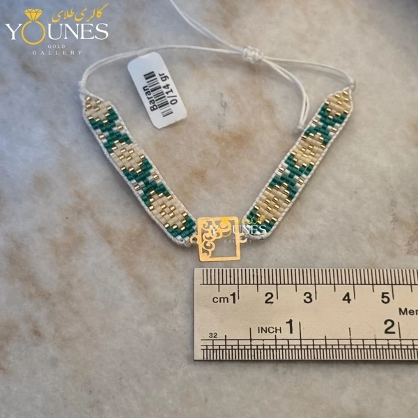 دستبند میوکی مربع موج دار طلا